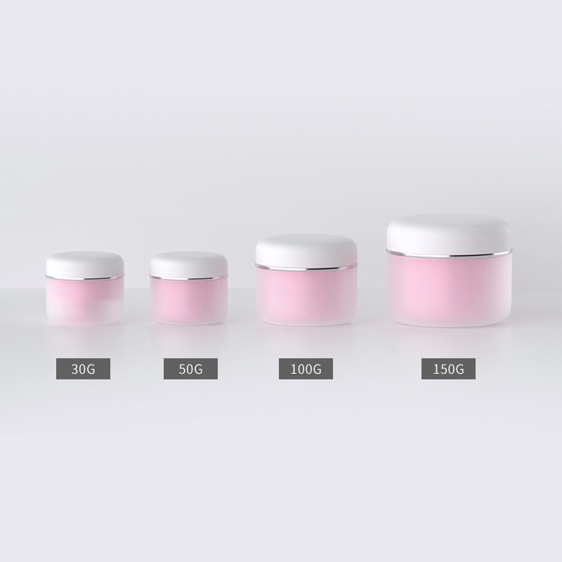 Frosted Pink Face Primer container 30g 50g luxury empty face cream jars 30ml 50ml Double Layer PP Jars With Lids