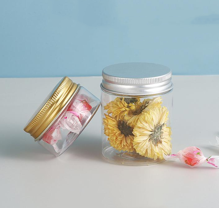 1oz 2oz 4oz 5oz 6oz 8oz 10oz 12oz 16oz Plastic Jars with gold silver aluminum lids & induction seal For food jar cosmetics cream