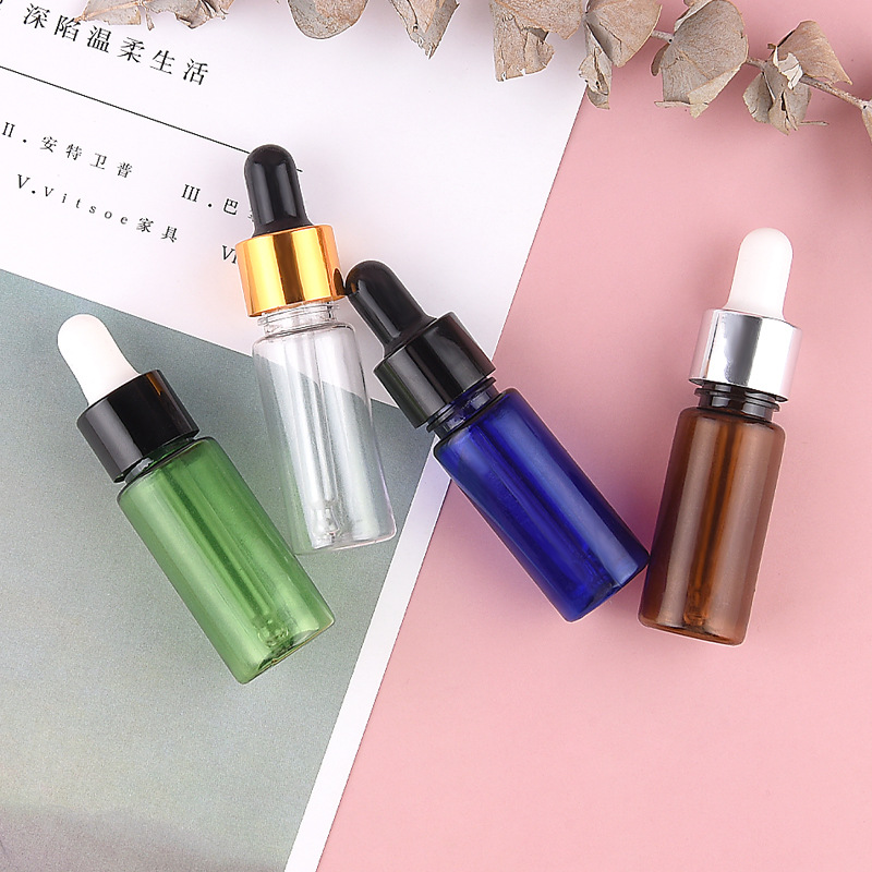 15ml PET plastic droppe bottle with gold silver cap mixing bottle Cosmetic Perfume Fragrance Hair Essential Oil dispenser bottle