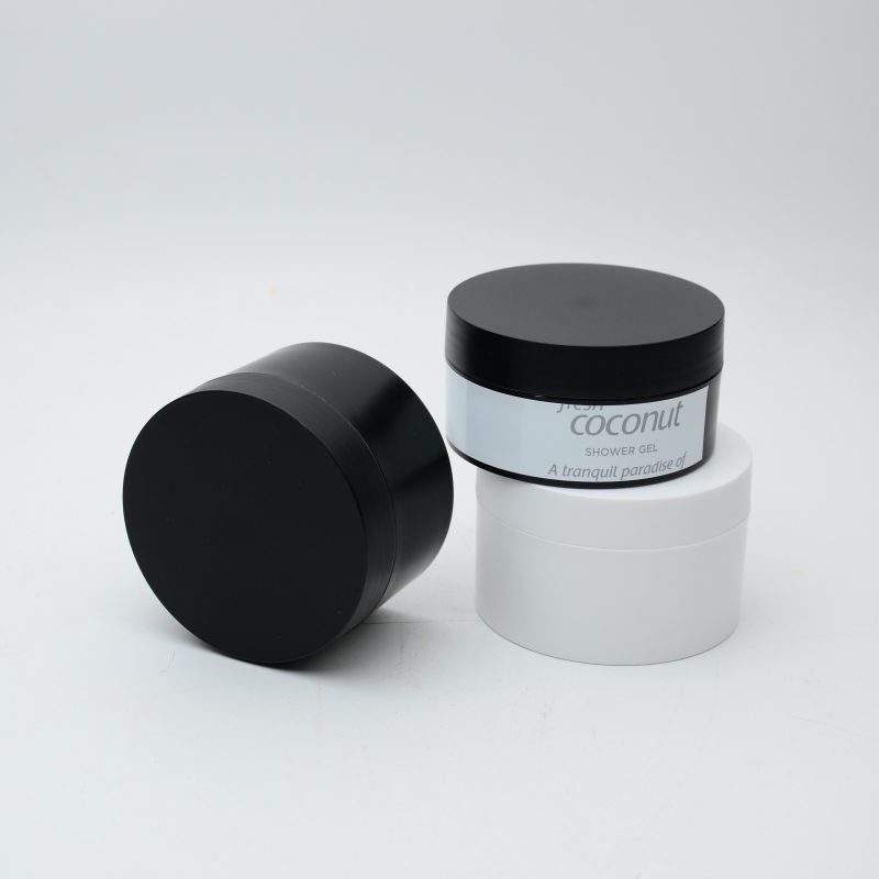Custom Matte Round PP Plastic Cream Jar With lidsTooth powder jar Black cosmetic jar for cream cosmetic packaging containers
