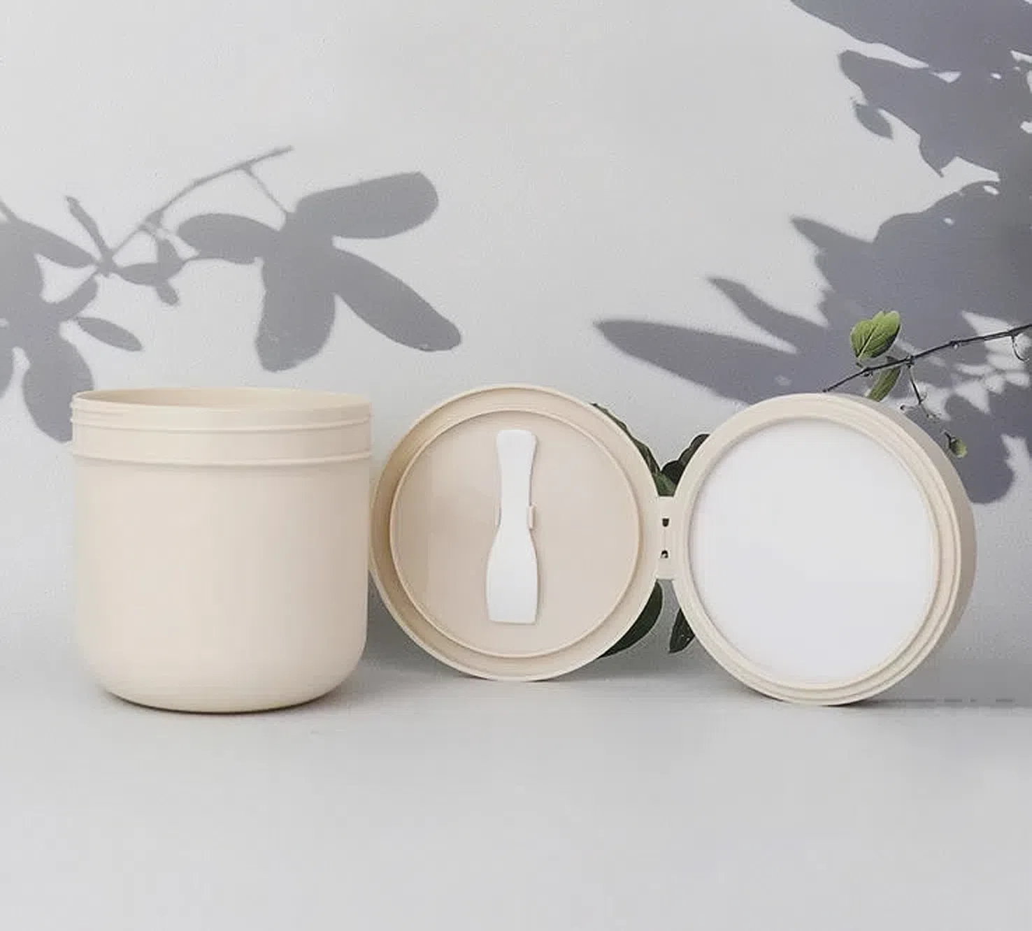 Custom Beige Color Cosmetic Jar Face Cream Body Scrub Body Butter Body Lotion Milk Jars Container PP jar 8 10 oz 300 ml g 400ml