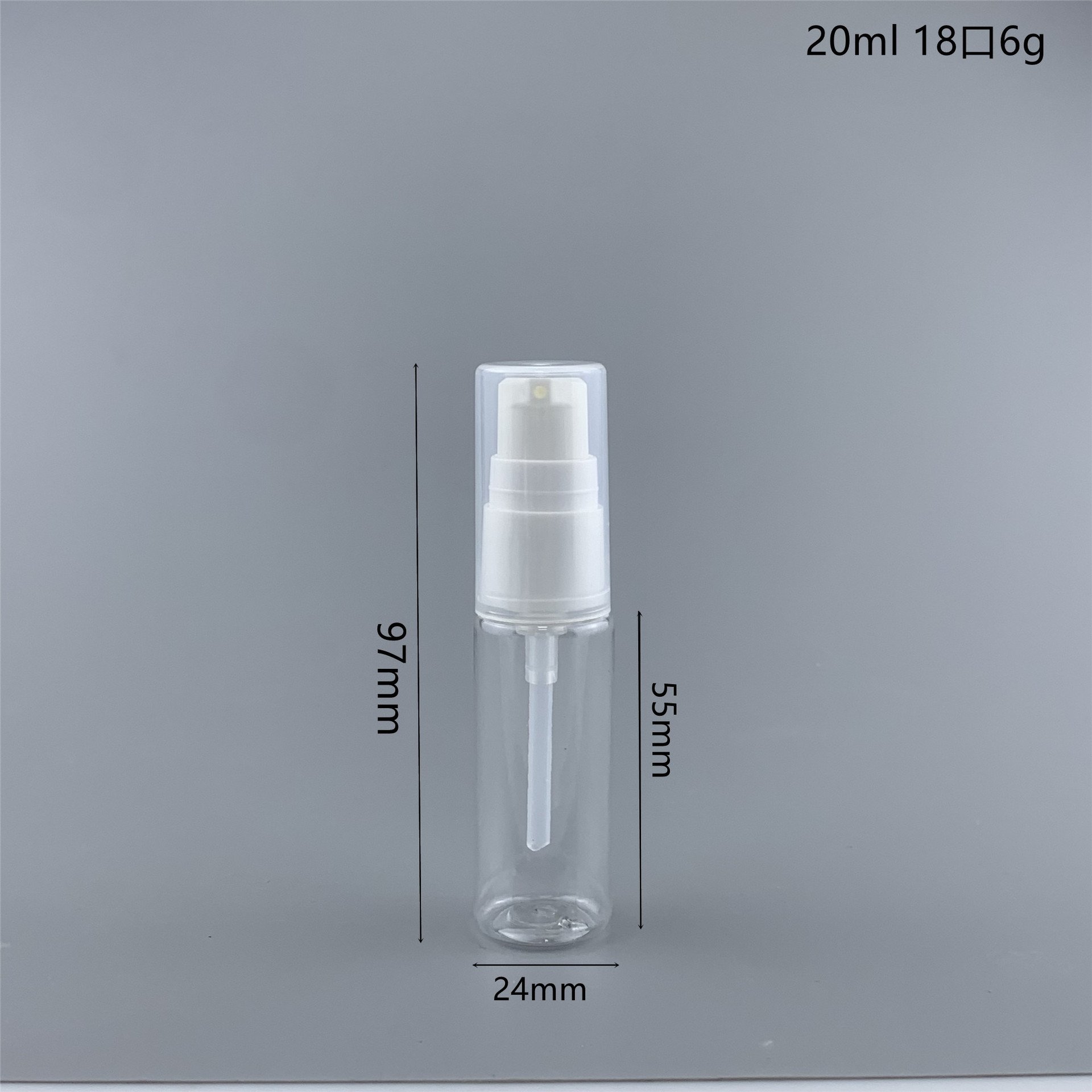 Small Mini 20ml 30ml 50ml 60ml 80ml 100ml Transparent Cosmetics Care Facial Serum Oil Lotion Cream Pump Bottle With Dust Cover
