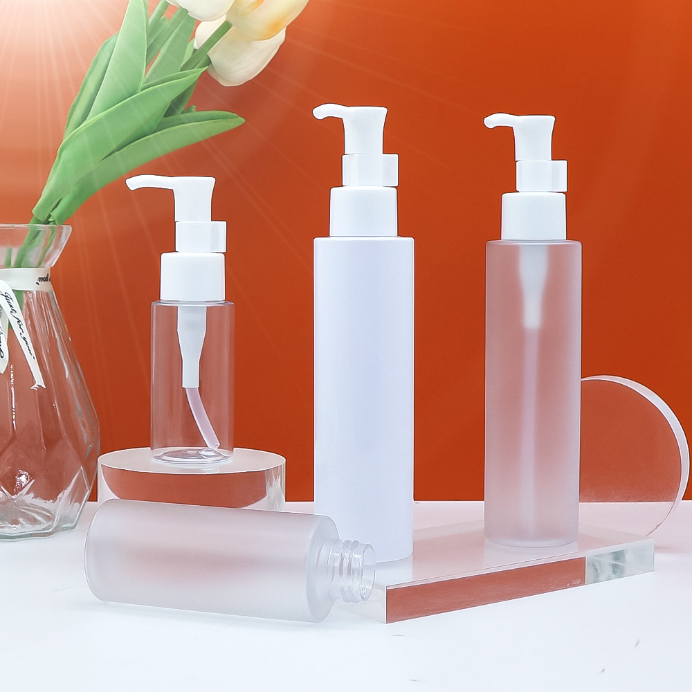 Pink 100ml 120ml White Transparent Frosted Plastic Bottle Toner Face Cleanser 150ml Shampoo Shower Gel Body Wash Toner Dispenser