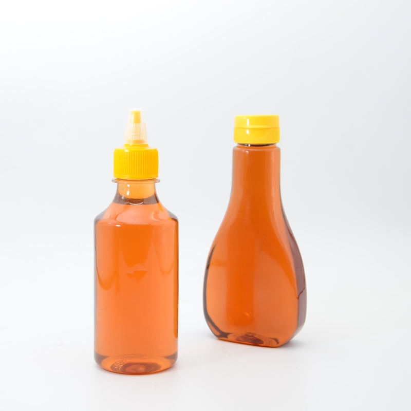 Best Price clear  Plastic Bottle PET Squeeze Bottle with Spout Cap/Flip Cap for Honey Syrup 200ml 300ml 500ml 10oz 16oz