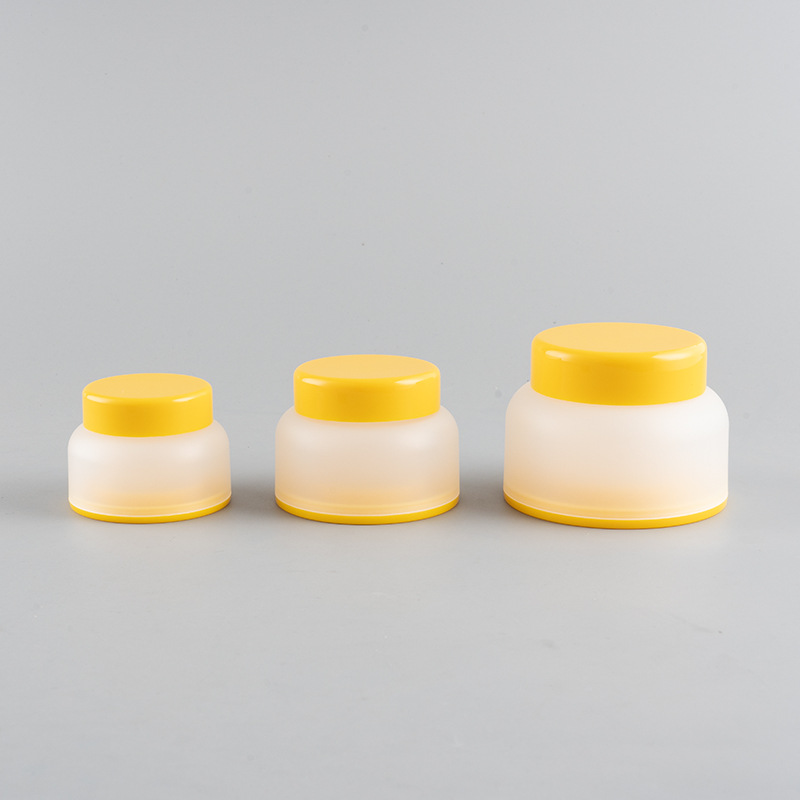 30g 50g 100g Frosted Matte Black PP jars with lids Green Yellow PET Jars Plastic Bottles for face cream hair mask liquid serum