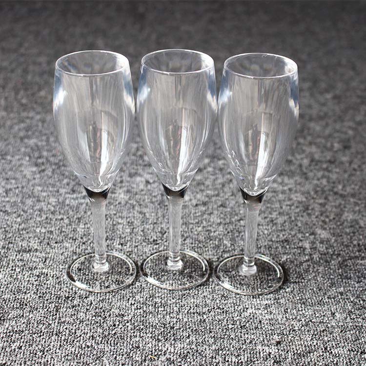 Wholesale Custom PS 75ml/2.5oz Goblet Clear Acrylic Glasses Red Wine Bottle Transparent Drink Cup Clear Plastic Champagne Flute
