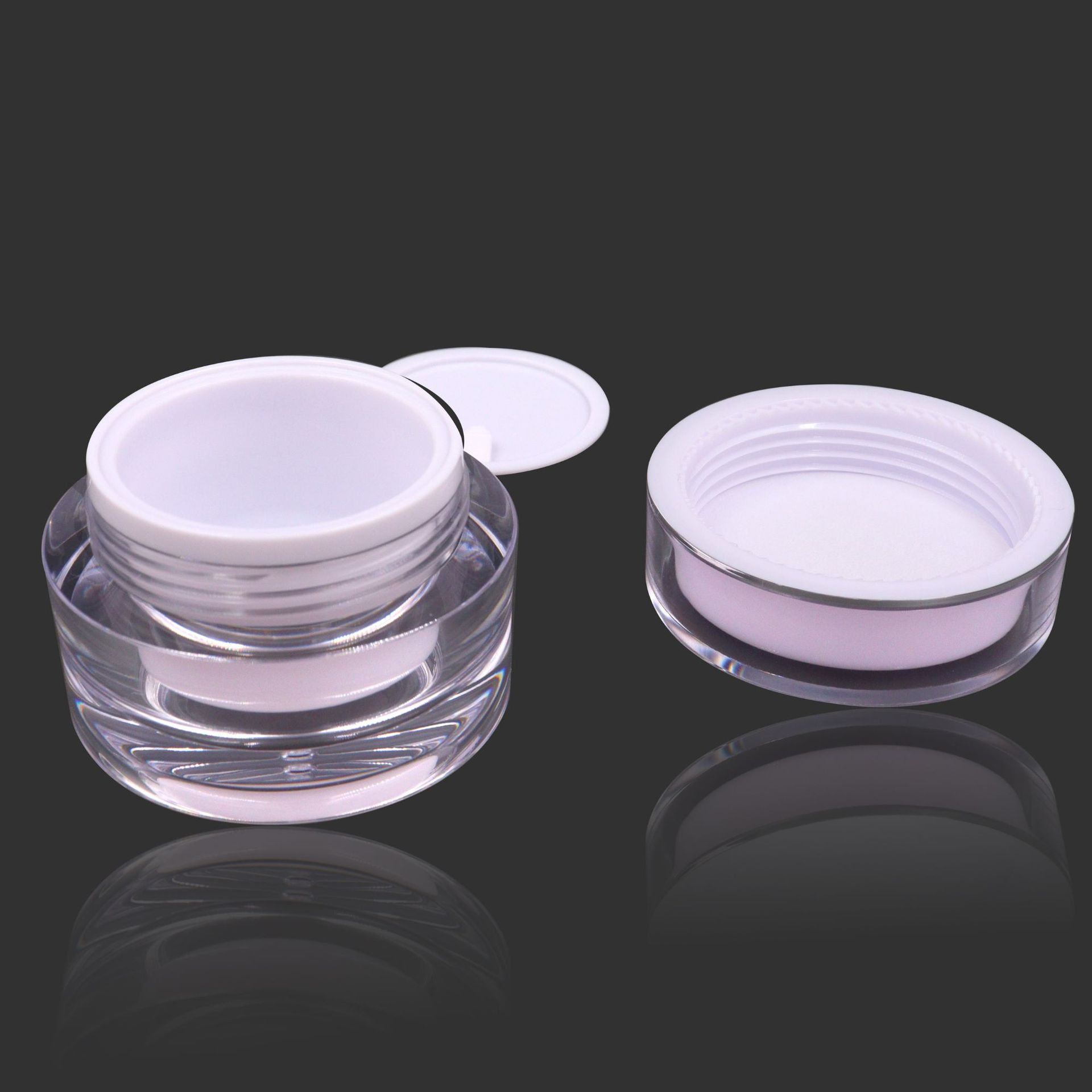 Luxury Cosmetic Face Cream Clear Matte Blue Jar  30g 50g 4oz 5oz Double Wall Body Butter Jar Customize Eye Lotion Packaging