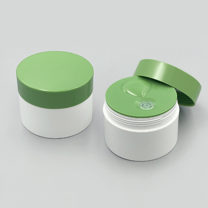 New style 30g 50g Plastic Matte Jar PP Boby Butter Container Airless Face Cream Customize Cosmetic Press Jar