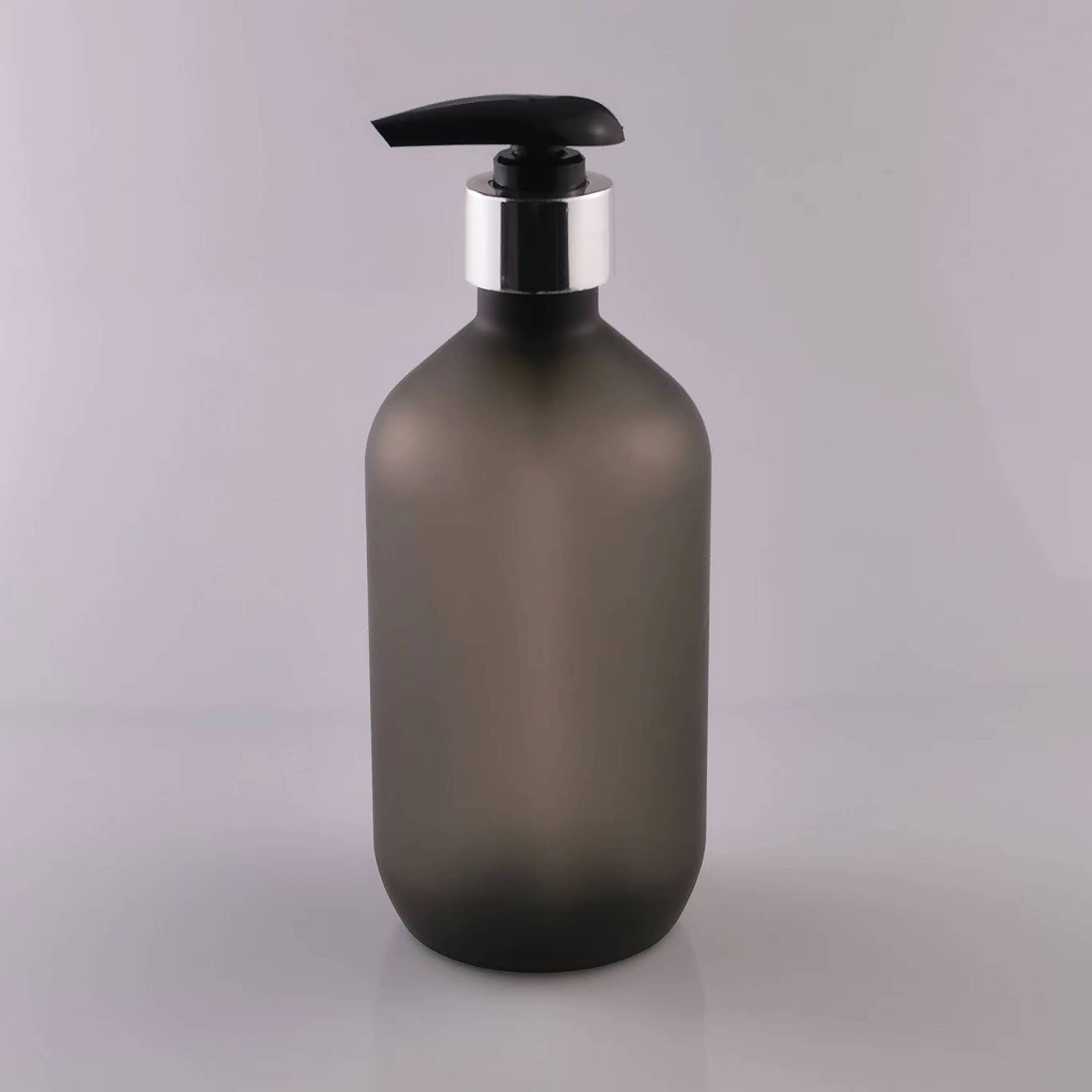 Plastic Shampoo Bottle Matte Blue Gray 250ml 300ml 500ml 8oz Body Hand Wash Lotion Scrub Bottle With Silver Pump