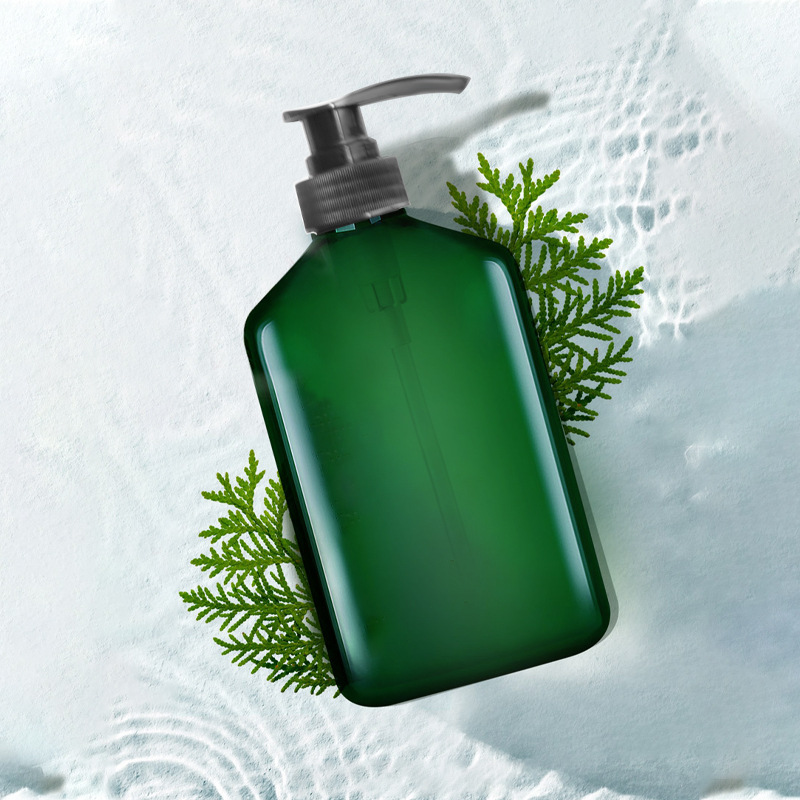350ml 500ml Green cosmetic body lotion bottles shampoo bottle shower gel bottle with pump lid