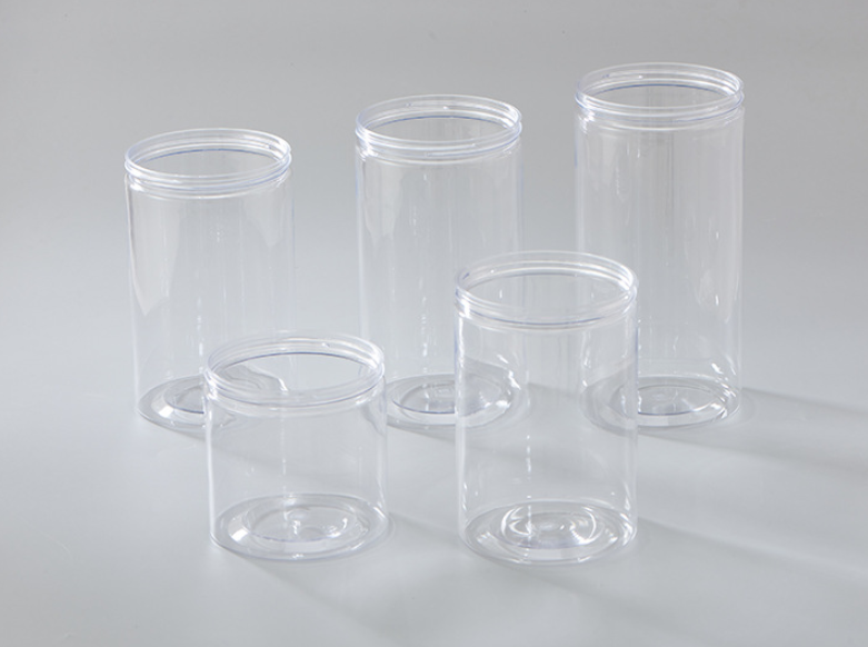 300g Plastic Jars Clear PET Plastic Grip Foodgrade Storage Jars  For Ice Cream With Sealing And Plastic Cap