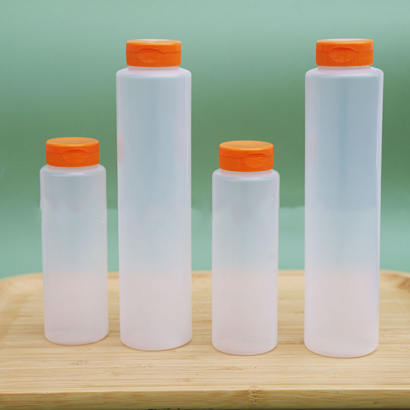 240ml 460ml PE Plastic Sauce Squeeze Bottles Food Grade Customize BBQ Honey Packaging with Twist Lid for Kitchen Ketchup Bottle