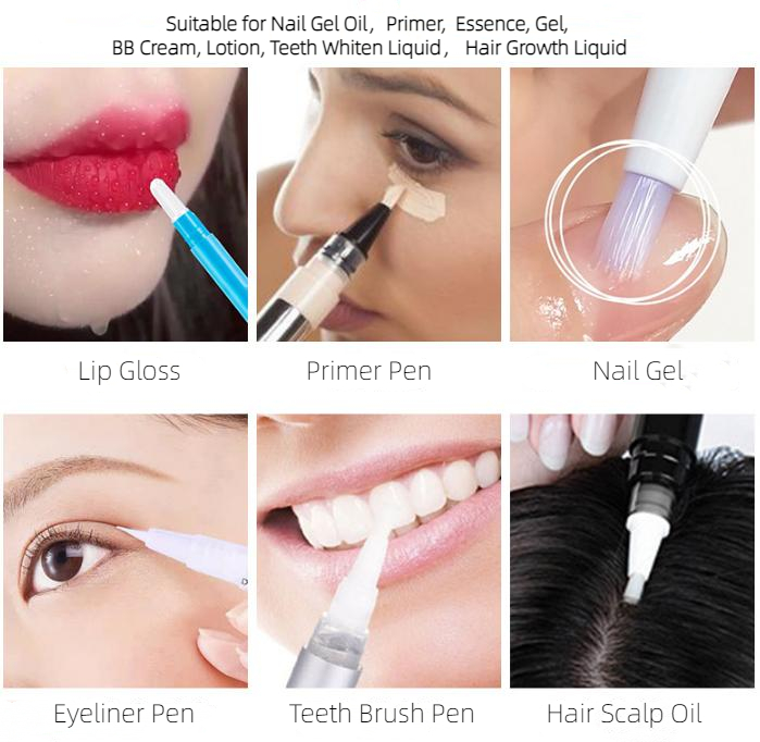 Cosmetics Airless Tube Foundation Eye Cream Face Primer Serum Lip Gloss Nail Gel Oil Lotion Rotate Bottle Wand Brush Pen