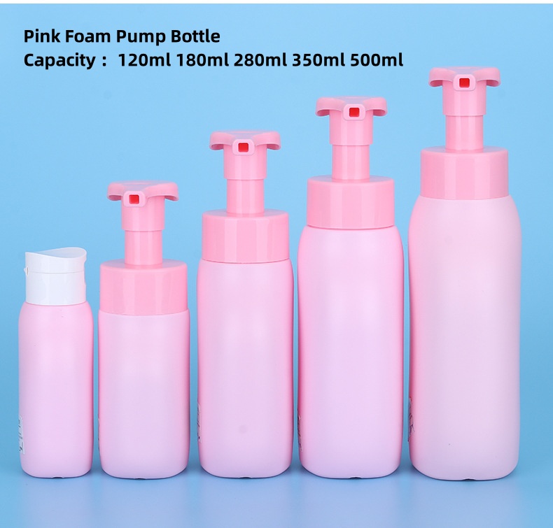 Empty Frosted Foam Bottle Pink 120ml 150ml 180ml 200ml 280ml 350ml 500ml Cosmetics Lash Foaming Pump Bottle Car Mousse Dispenser