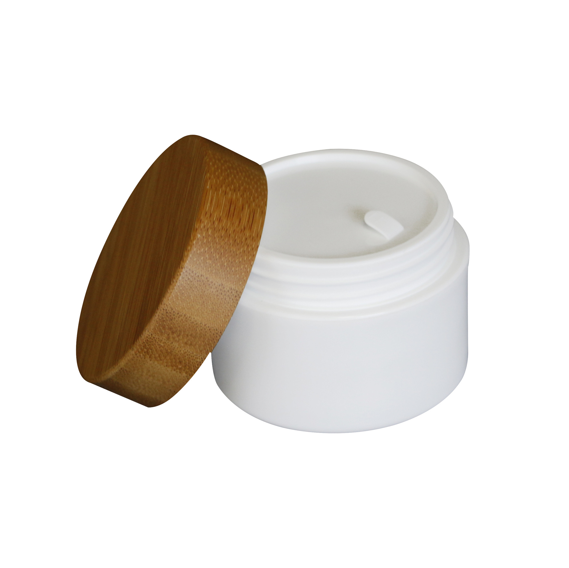 50g 100g face cream jar with bamboo wood lid 150ml 250ml body Scrub Butter jars plastic 4 8 16 oz Jars containers with lids