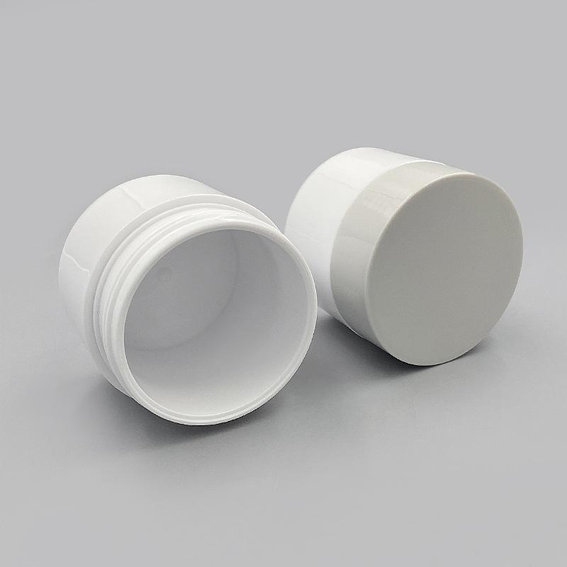 50g 100g 150g 200g white PP/PET cream scrub jar matte customized hair gel plastic Cream Can Cosmetic Container with inner cover
