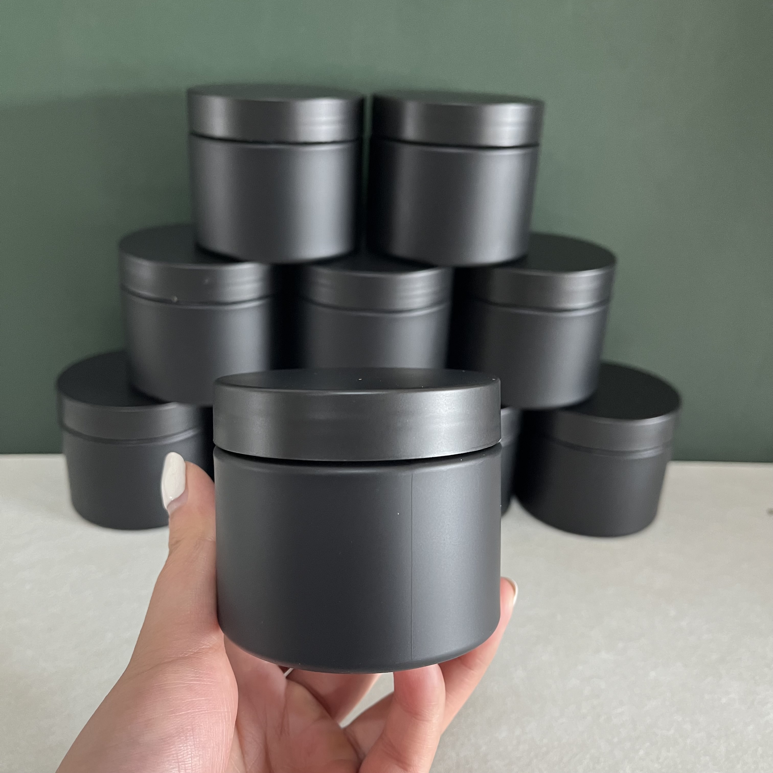 Matte Black Balm Jar 3oz 5oz 6oz 8oz 10oz PET PP PE Eye Face Cream Jars Double Wall Lotion Cosmetic Hair Pomade Cans Packaging