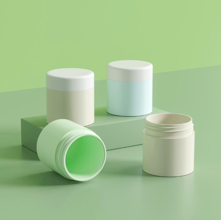 Green Yellow Blue White Color Cosmetic 50ml Jars PET Moisturizer Face Cream Eye Cream Jar With Lid Seal 60ml Wide Mouth PP Jar