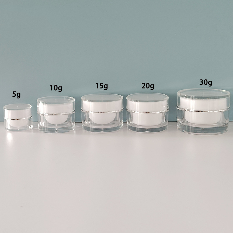 5g 10g 15g 20g 30g 50g Plastic Acrylic Jar Double Walled Cosmetics Face Cream Jars With Lid Eye Serum Box Trial Sample Bottle
