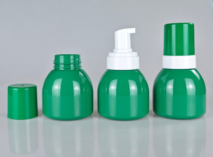 200ml rounded green Plastic Foam Pump Bottle Cleanser Cleansing Soap Pump Dispenser Bottles With Pump