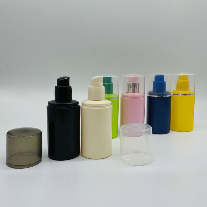 Frosted 100ml 120ml 150ml Yellow Red Colorful Round Plastic Shampoo Lotion Bottle PET Bottle For Cosmetics Packaging