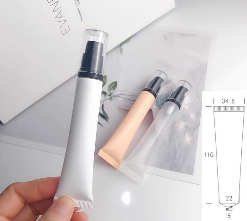 10g 15g  20g 50ml 80ml 100ml Cosmetic Liquid Foundation Bottle White Cream Tube With Pump Airless Eye Cream Gel Serum tube