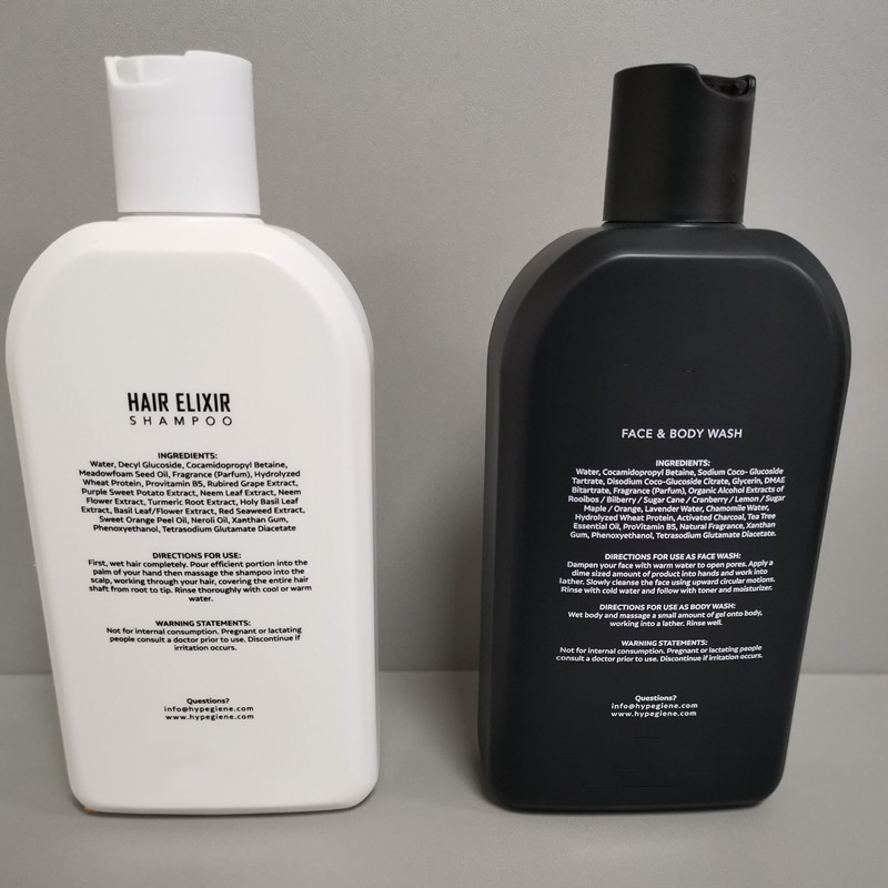 300ml 10oz Matte Black White Hair Dye Shampoo Bottle Body and Face Wash Packaging Pump Frosted Shower Gel Bottles with Disc Cap