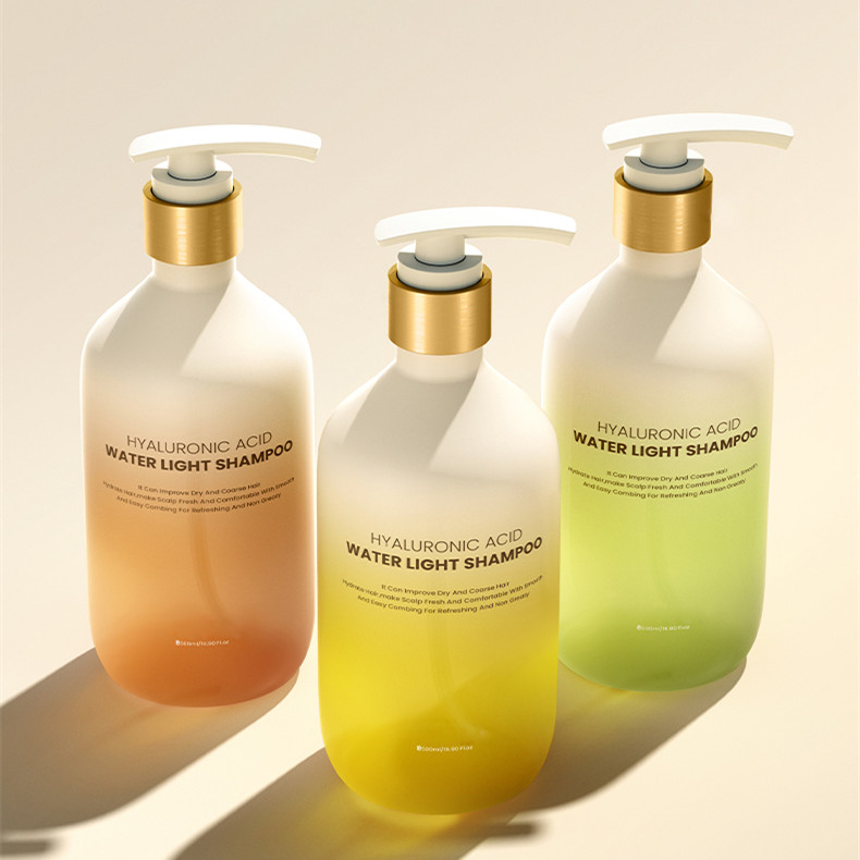 Luxury Design 300ml 500ml PET Plastic Matte White Round Conditioner Body Lotion PET HDPE Disc Cap Shampoo Bottle