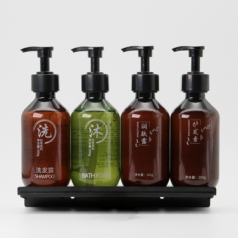 Customize Hotel Lotion Set 250ml 300ml 16oz 24oz Boston Round Hair Plastic Shampoo Bottle Packaging Cosmetic Lotion Pump Bottle