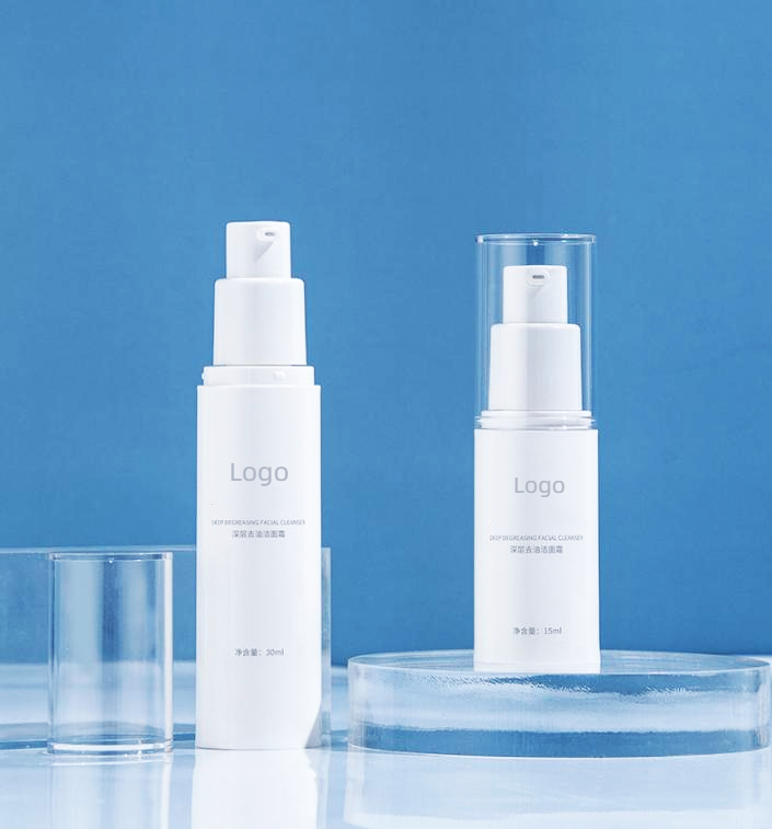 Airless bottles for cosmetics 15ml 30ml 50ml PP pump press serum eye cream lotion bottle Plastic White Long Neck Emulsion bottle