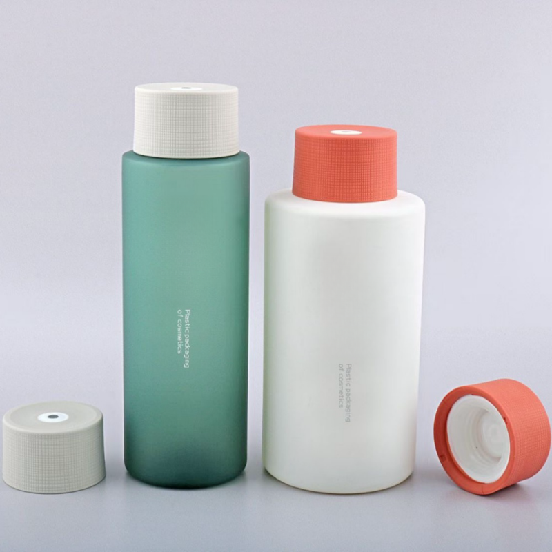 HDPE Toner Bottle Flat Shoulder Plastic Bottle with Screw Cap for Packaging Toner Makeup Remover Bottle Oil Dispenser