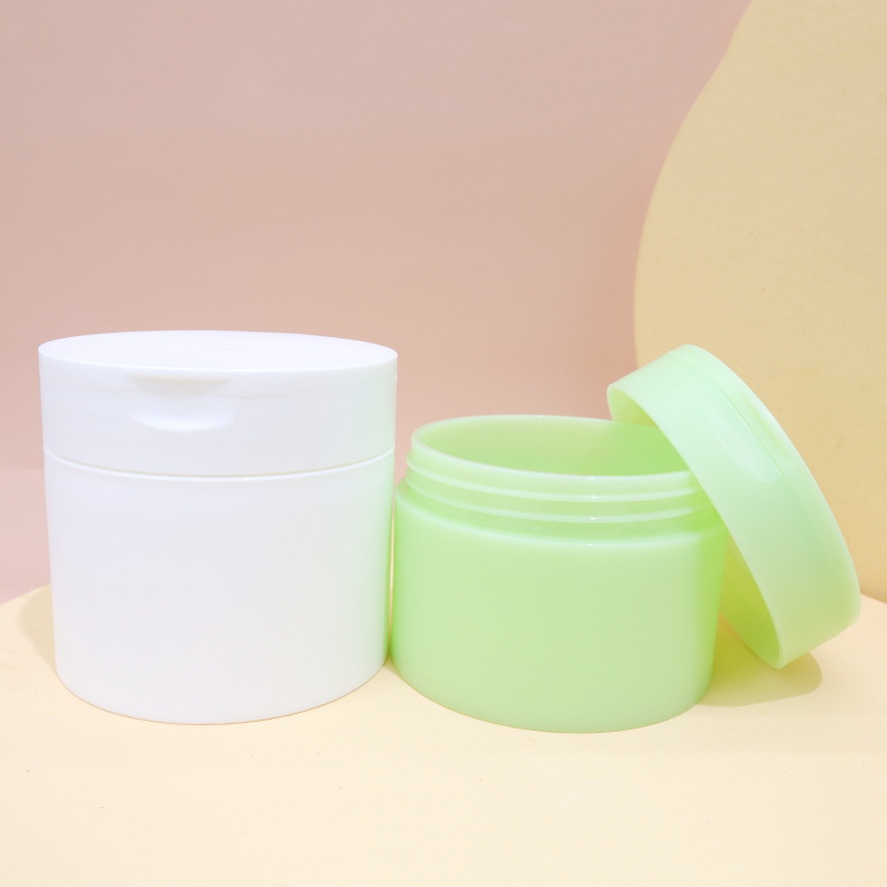 New Color PP Flip Top Cap Jar Empty Cosmetics Face Cream Mud Film Mask Scrub Jar Bottle With Seal Spoon 100ml 120ml 200ml 4oz