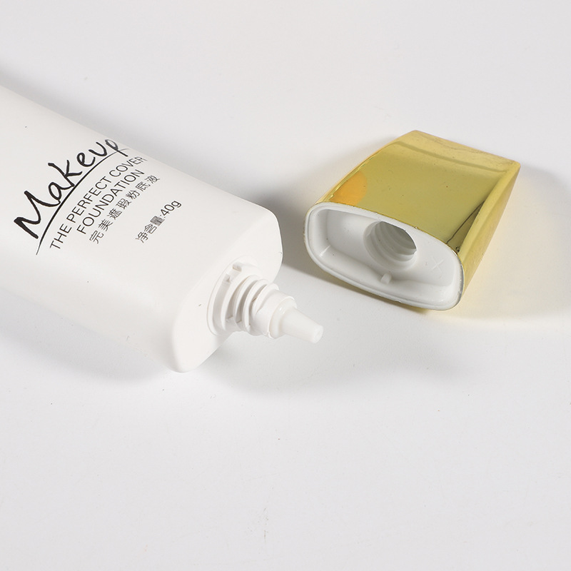 30ml 1oz Empty White Cosmetic Soft Squeeze Tube with Gold Lid facial cleanser soft moisturizing lip balm cream tube 15ml 50ml