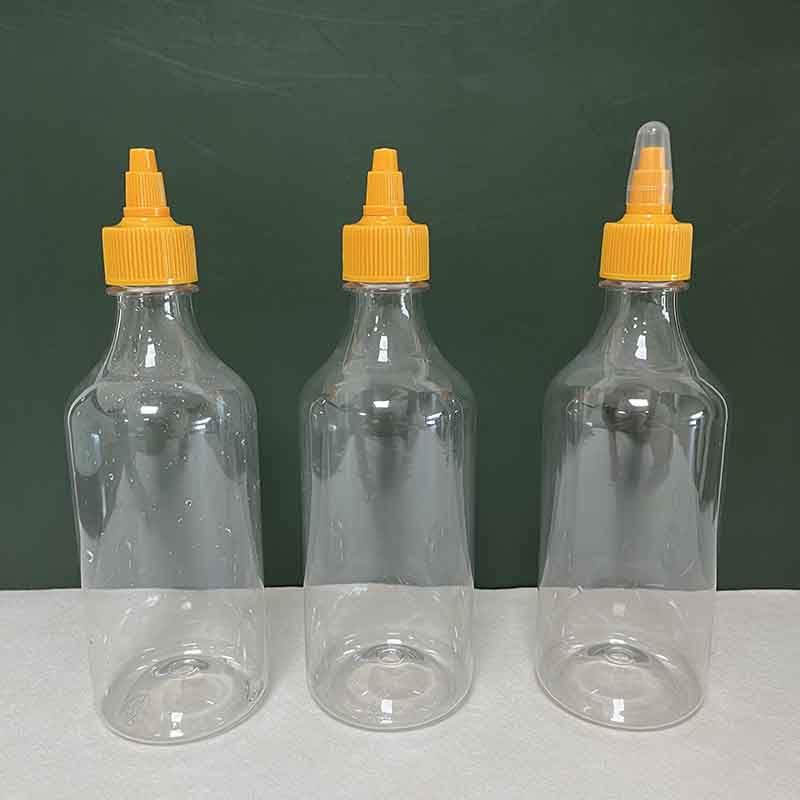 100ml 150ml 200ml 250ml Eco Friendly PET Honey Jar Customize Ketchup BBQ Sauce Bottles Plastic Squeeze Bottle with Pointed Cap