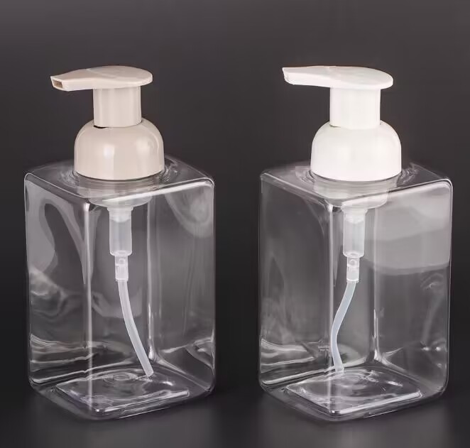 Foam Pump bottle 200ml 300ml 8oz 10oz 12oz 15oz Color Plastic Baby Lotion Bottle Press flower Foam Customized Packaging