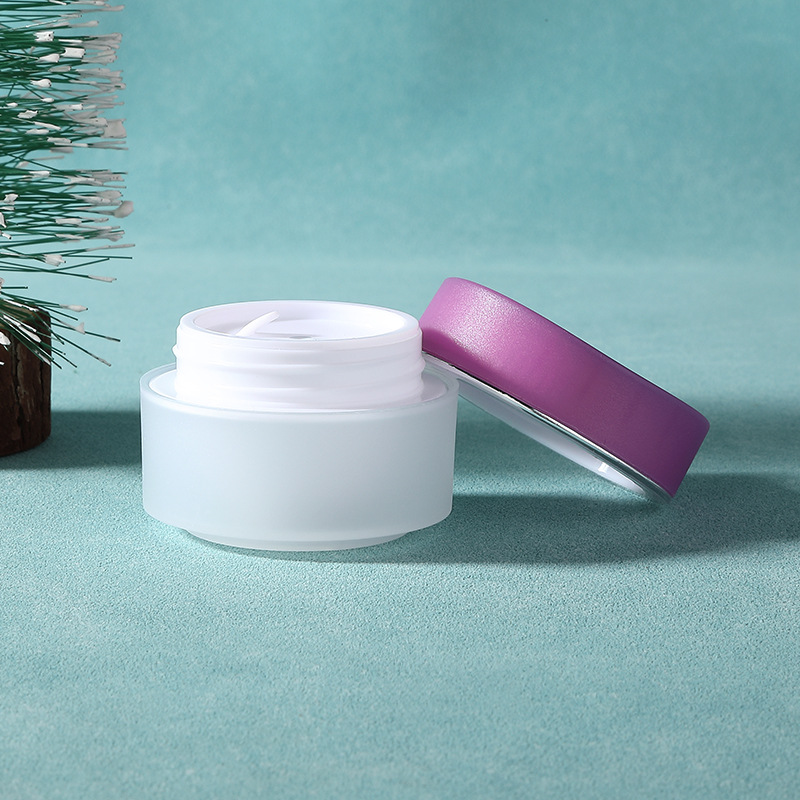 Double Wall Face Eye Cream Jar 15g 20g Cute Color Frosted Jar PP white pink jar travel cosmetics lotion bottle with seal lid