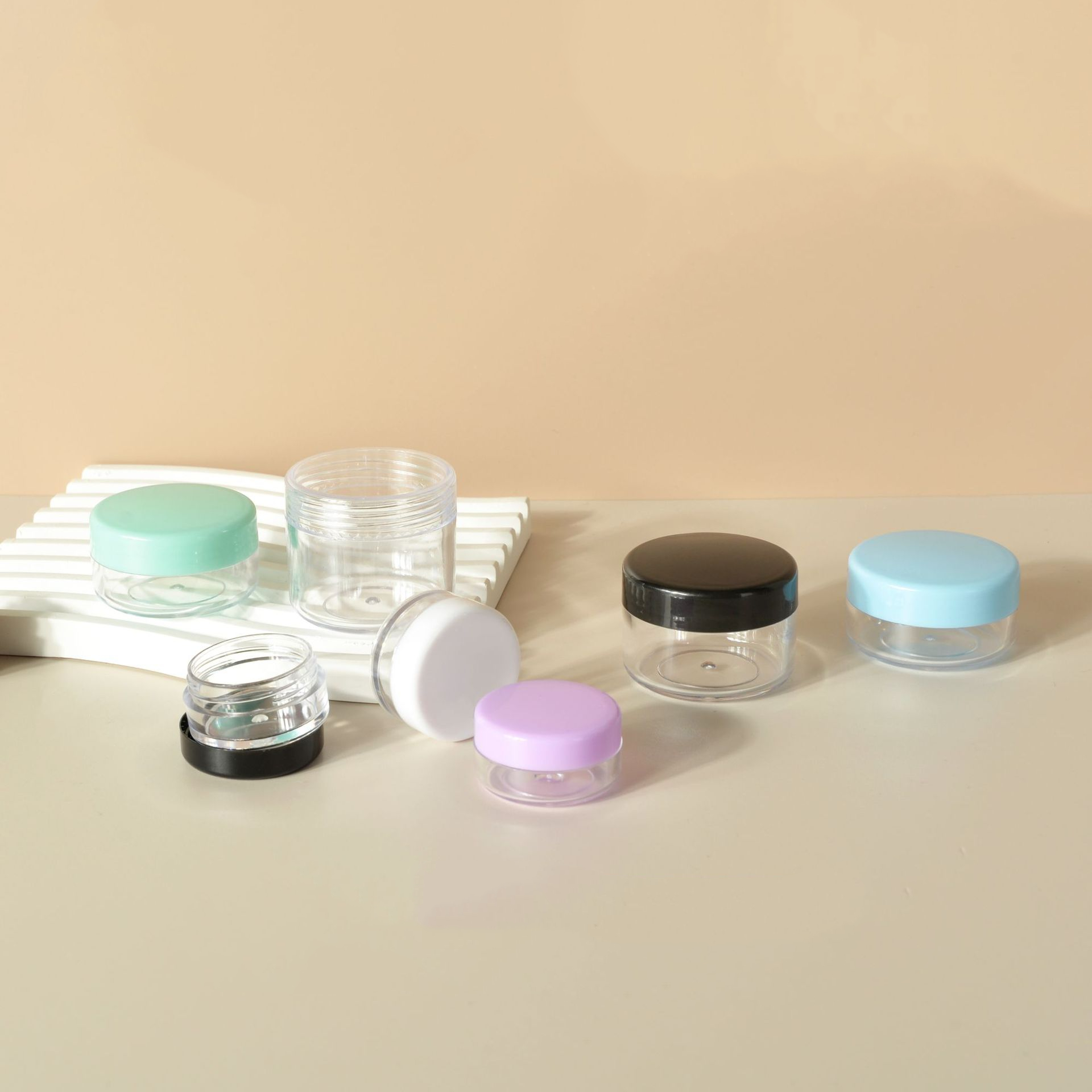 PS Cosmetic trial pack bottle jar 5g 10g 15g 20g round bottom wide mouth cream jar Cosmetic packaging bottles face cream box