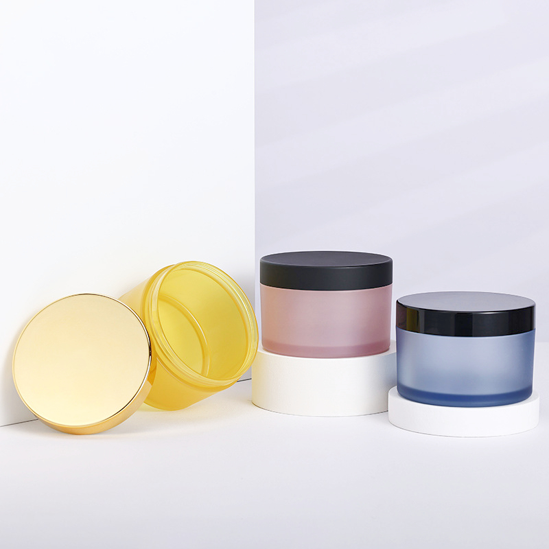 Luxury gold silver Aluminum empty lotions facial scrub body butter cream jar 250ml 100ml 150ml frosted cosmetic cream jars