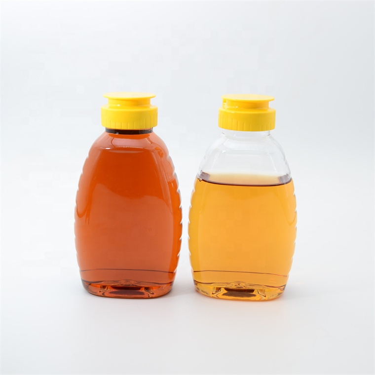 200g 250g 450g Queen line PET Plastic Oval Queen Honey Bottle Squeeze sauce bottles