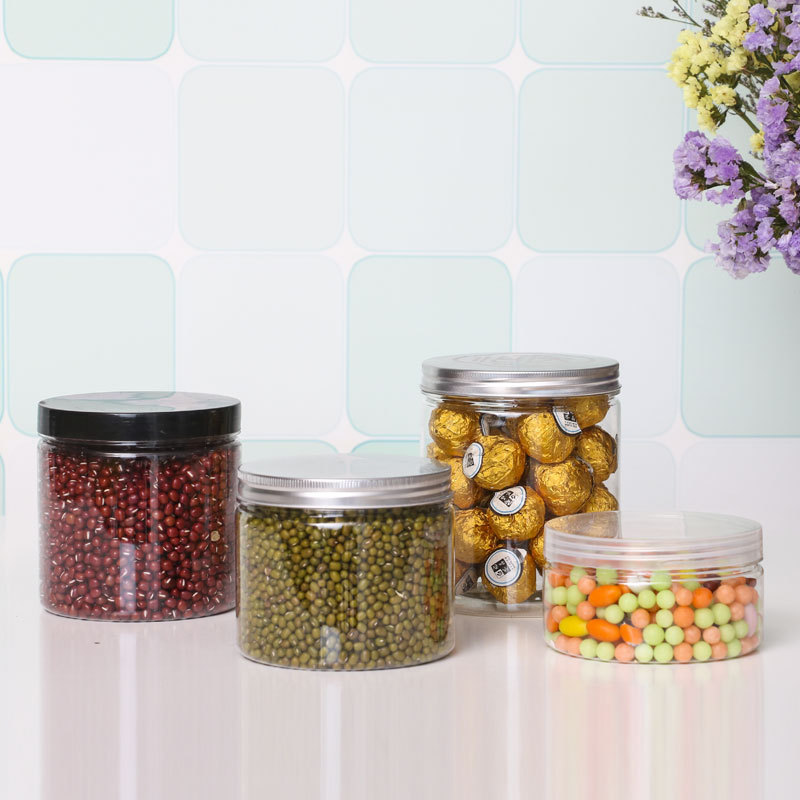 food grade 100ml 150ml 200ml 250ml Sauce Plastic Jar Storage Containers Candy Honey Spice Jar Customized Round Square Cookie Can