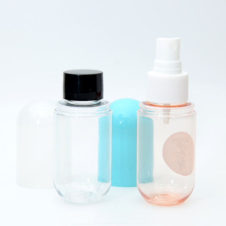 Custom Color Pill Capsule Shaped 40ml 60ml 100ml Pink Blue Portable Pump Cute Wholesale PET Plastic Face Toner Mist Spray Bottle