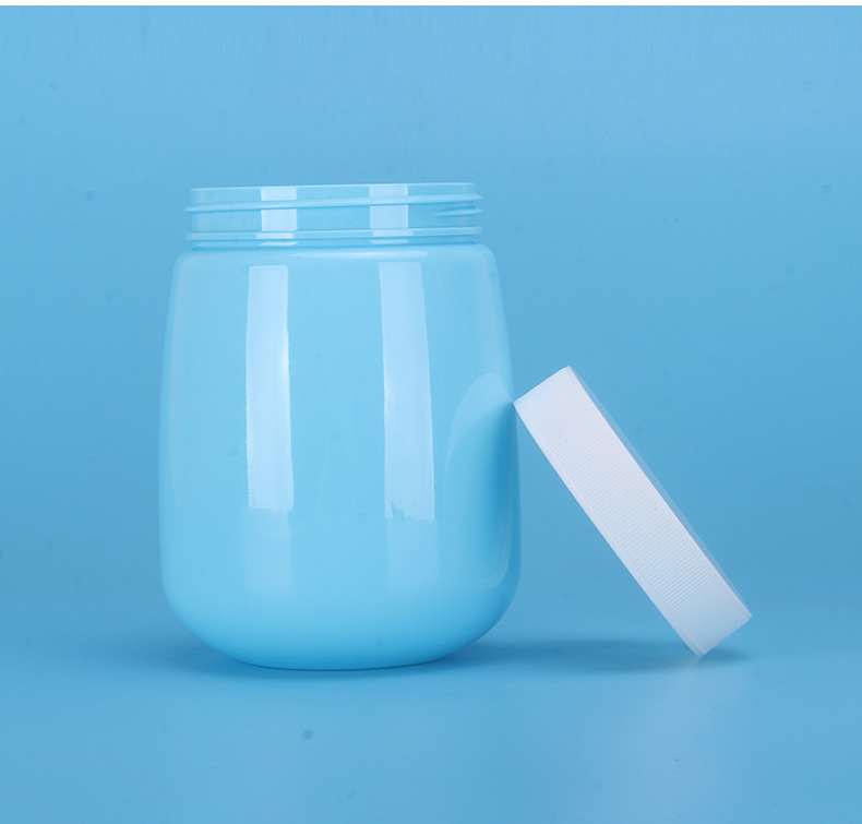 8oz 16oz plastic jars new design Unique shape Blue color plastic cream jar round square 500 g plastic jar 500ml