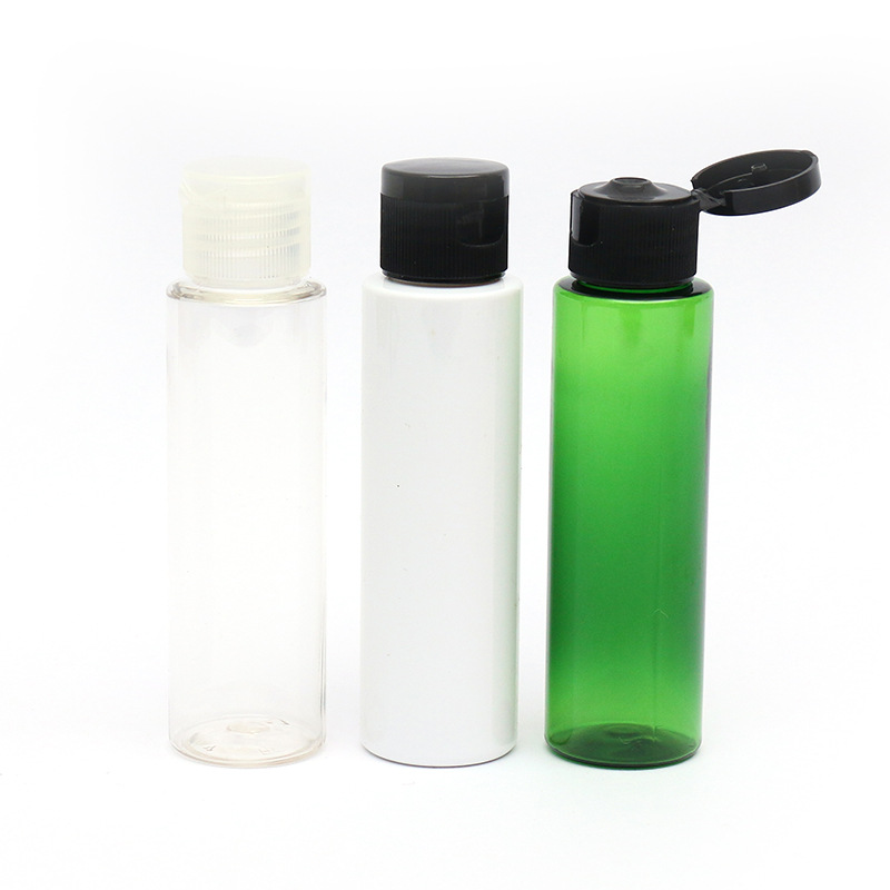 Travel empty PET clear round plastic bottle 10ml 20ml 30ml 50ml 60ml 100ml flip top PP cap empty plastic bottle