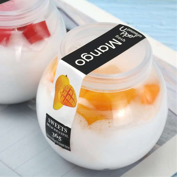 Round yogurt pudding bottle  mousse cup plastic jelly planet cup honey jar