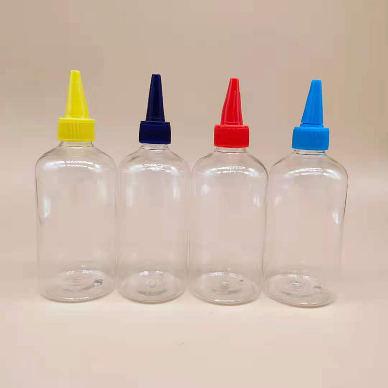 Care Hair Oil Cosmetic Pointed Mouth Bottle 100ml 200ml 300ml 500ml 700ml 1L Food Grade Plastic Sauce Honey Bottle Container