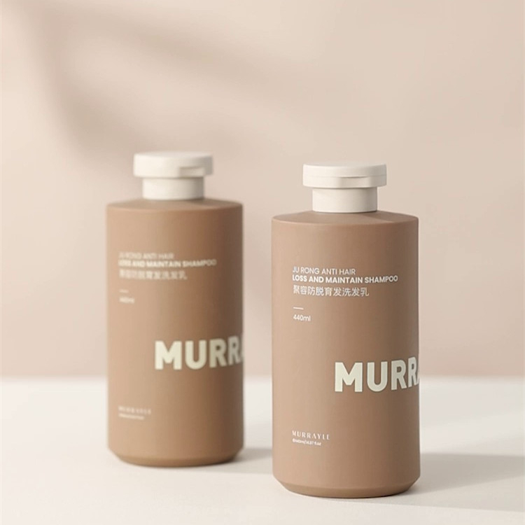 Flat Shape Matte Soft Touch  PE plastic shampoo bottle with flip cap Fancy new body wash bottles with screw cap