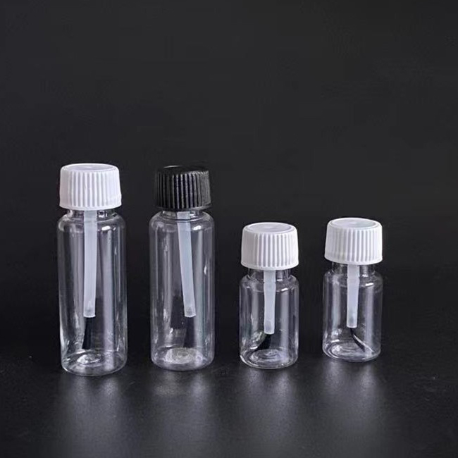 Refillable empty amber brown clear nail polish plastic bottle cuticle oil bottle with brush lid 5ml 10ml 15ml 20ml 30ml 50ml 100