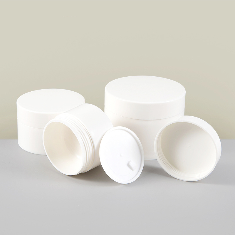 30g 50g 100g 120g Glossy White Jar Custom Matte Black Color Cosmetic Face Cream jar Small sample bottle travel dispenser bottle
