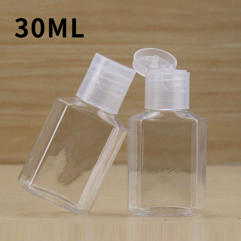 15ml 30ml 50ml 60ml Transparent Flat Square Mini Shampoo Bottle Refillable Travel Size Lotions Sanitizer Shower Gel Dispenser