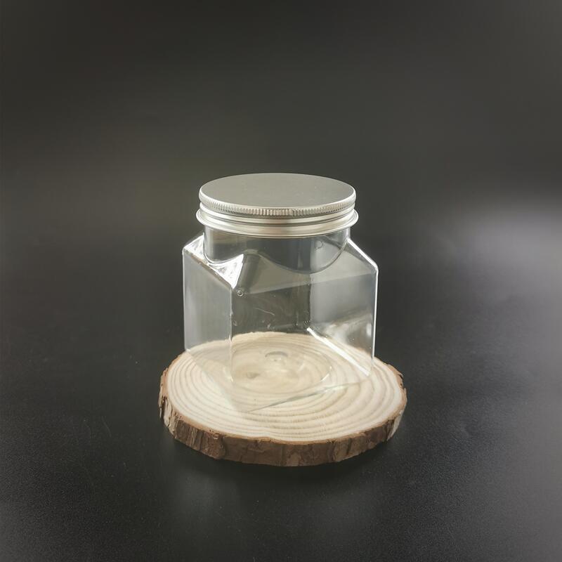 250ml 300ml Square body Scrub Jar with lids 120ml 150ml cosmetic face cream serum jars plastic 4oz 8oz 16oz PET makeup jars